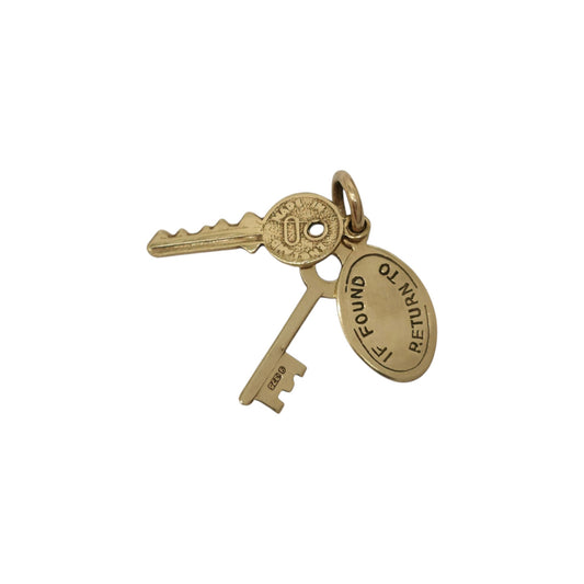 9ct 375 Yellow Gold Bundle Of Keys Charm 1968 L 1.7 cm 1.1 g.