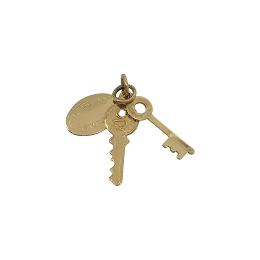 9ct 375 Yellow Gold Bundle Of Keys Charm c.1970 L 1.6 cm 1.1 g.