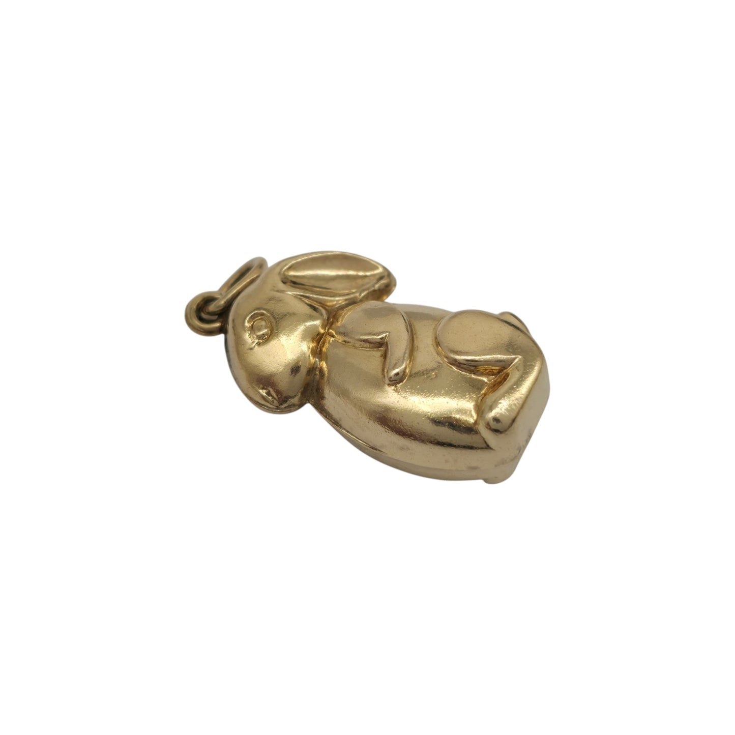 9ct 375 Yellow Gold Bunny Charm 1979 L 1.7 cm 1.2 g.