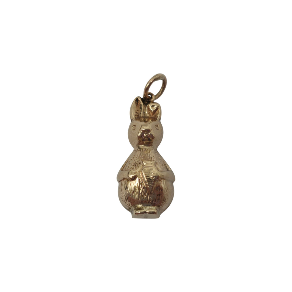 9ct 375 Yellow Gold Bunny Charm 1979 L 2.1 cm 1.3 g.