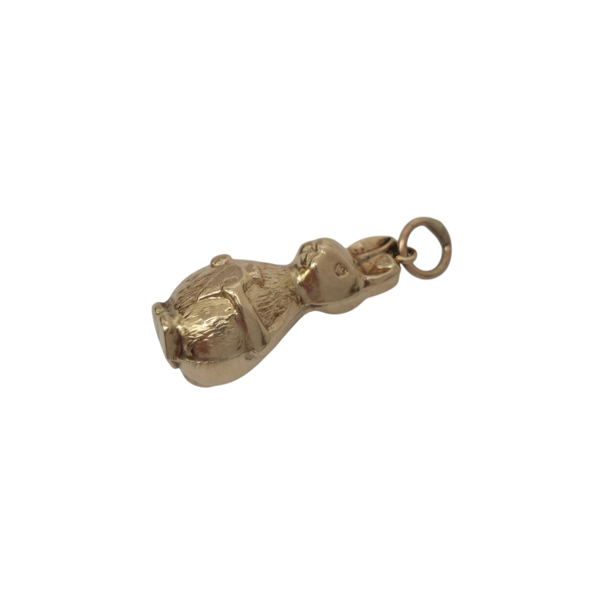 9ct 375 Yellow Gold Bunny Charm 1979 L 2.1 cm 1.3 g.