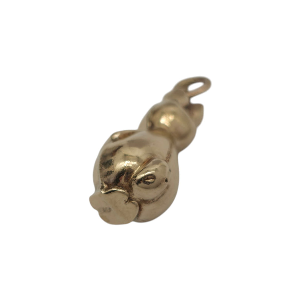 9ct 375 Yellow Gold Bunny Charm 1979 L 2.1 cm 1.3 g.