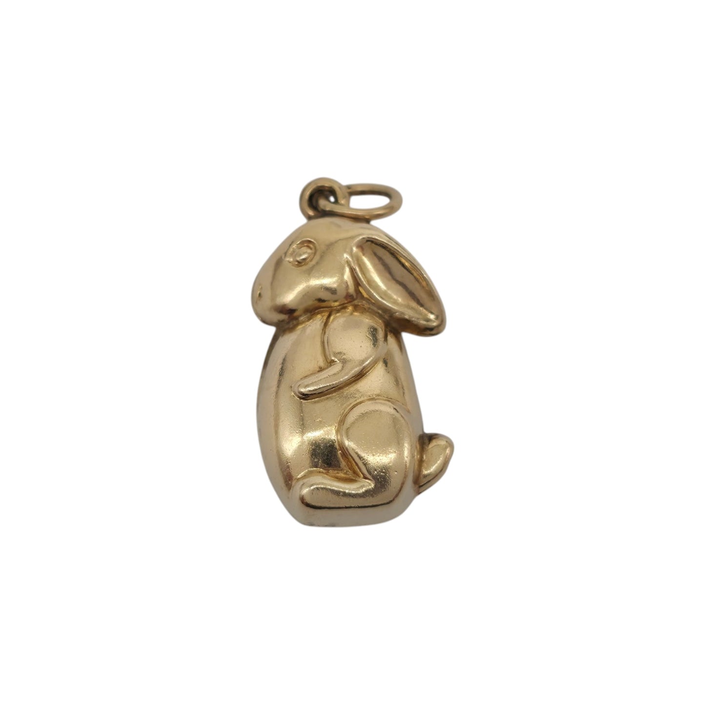 9ct 375 Yellow Gold Bunny Charm 1979 L 1.7 cm 1.2 g.