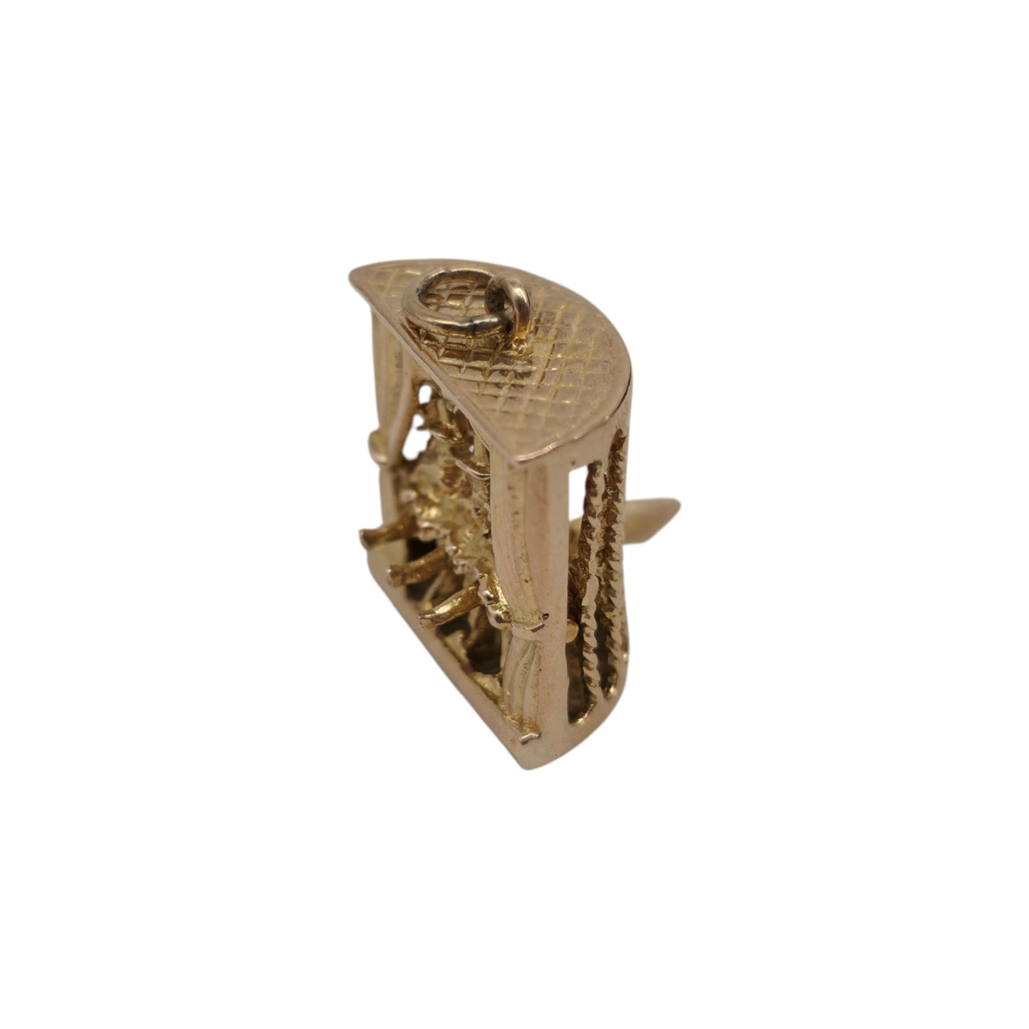 9ct 375 Yellow Gold Articulated Can Can Dancers Charm 1962 L 1.4 cm 3.5 g.