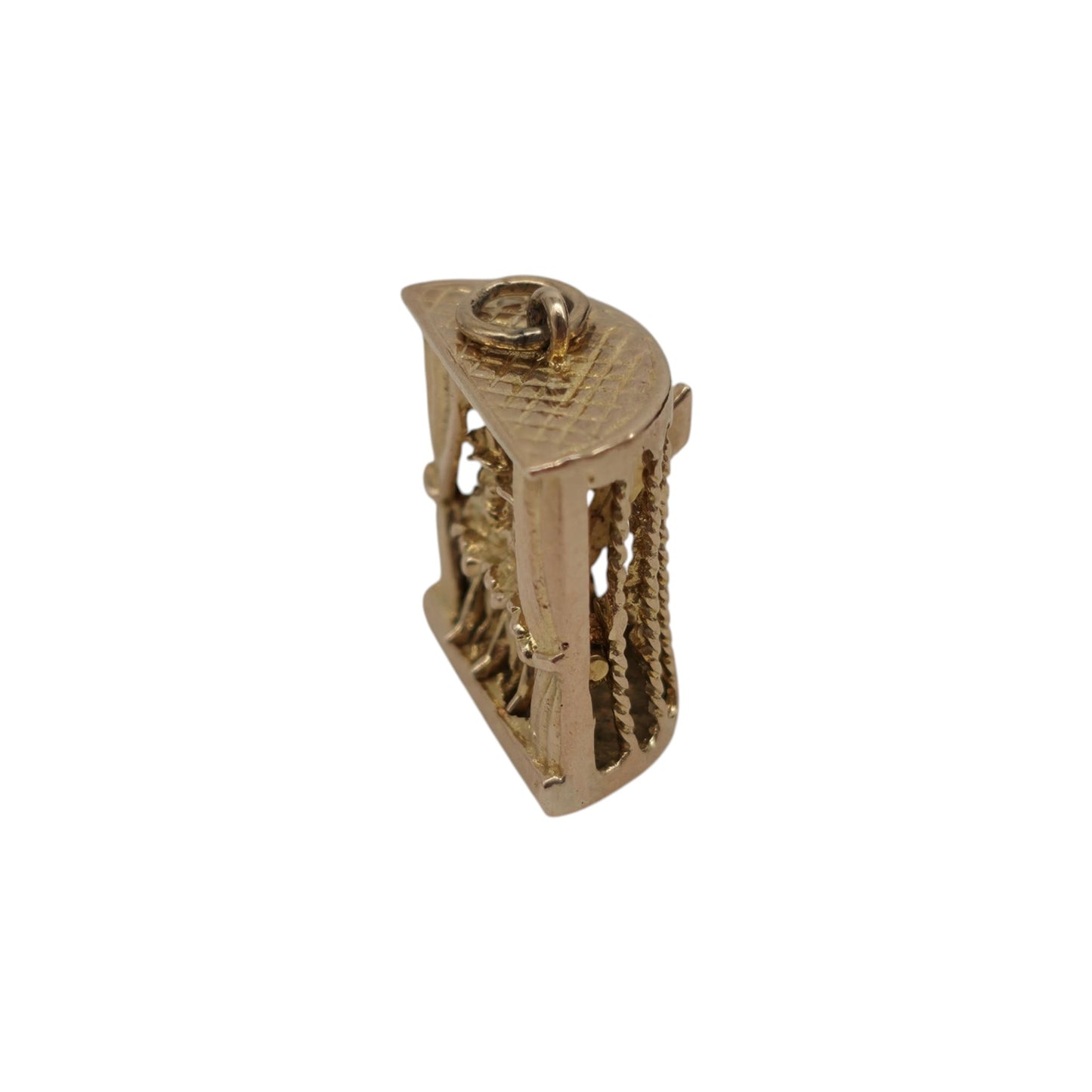 9ct 375 Yellow Gold Articulated Can Can Dancers Charm 1962 L 1.4 cm 3.5 g.