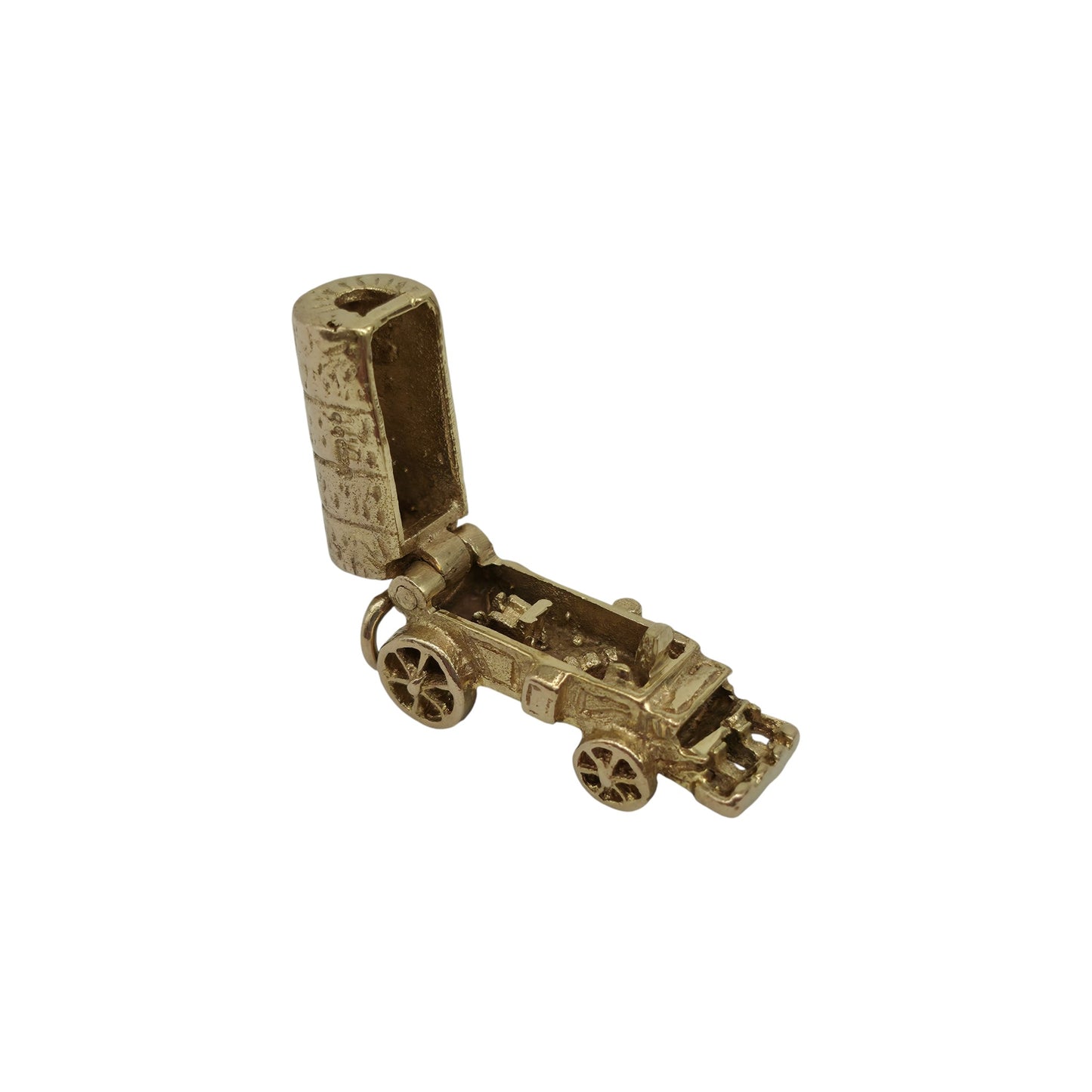 Heavy 9ct 375 Yellow Gold Caravan Opening Charm 1971 L 2.0 cm 5.2 g.