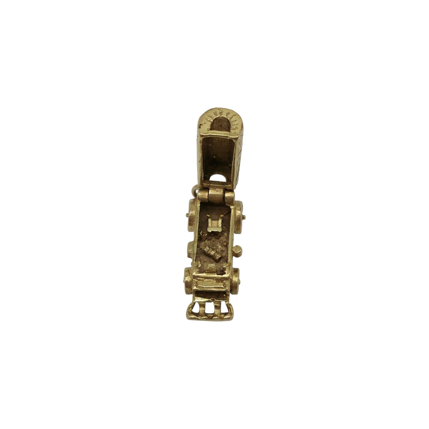 Heavy 9ct 375 Yellow Gold Caravan Opening Charm 1971 L 2.0 cm 5.2 g.