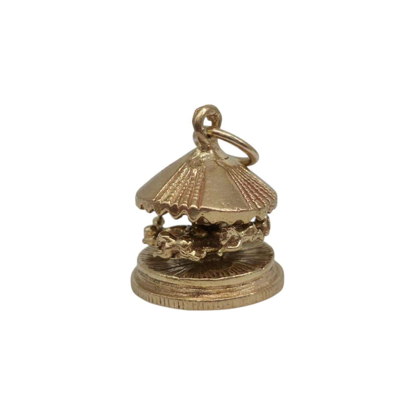 9ct 375 Yellow Gold Articulated Carousel Charm 1961 L 1.1 cm 3.0 g.