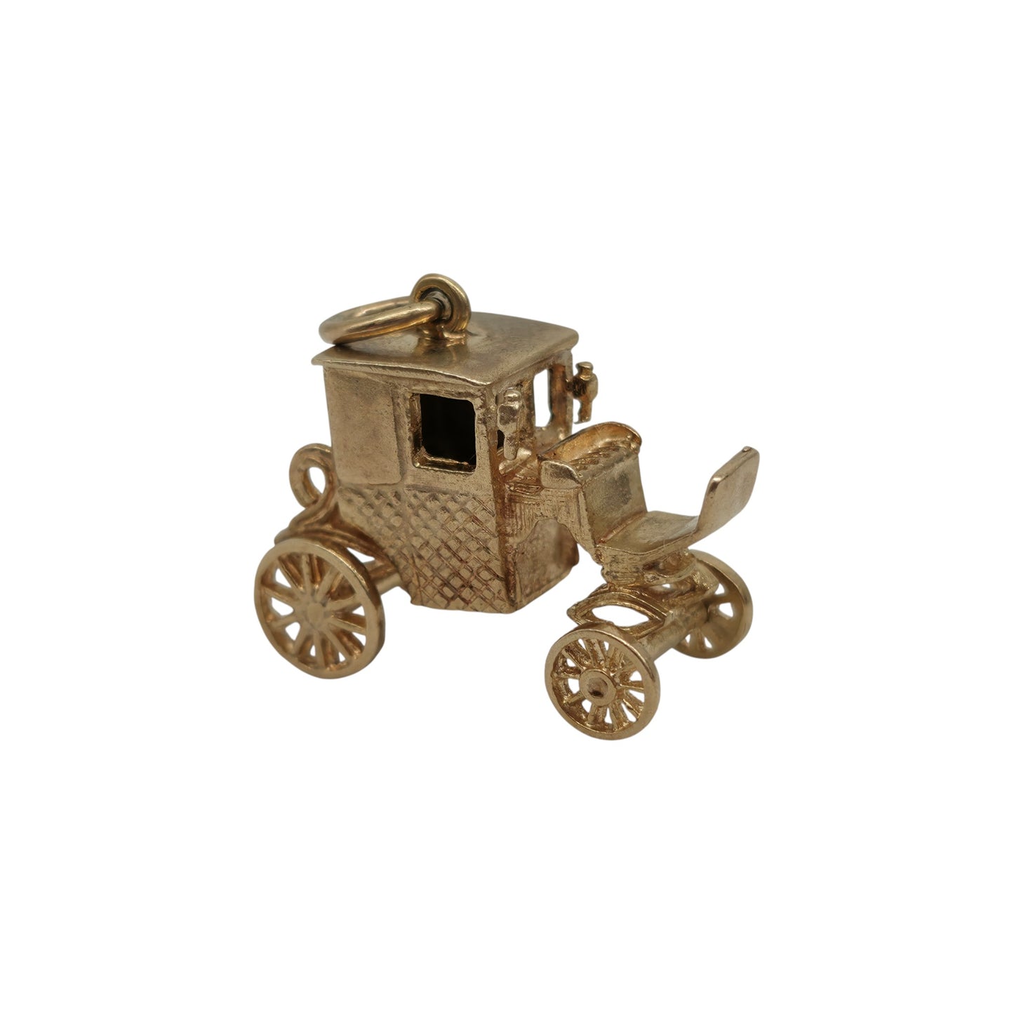 Heavy 9ct 375 Yellow Gold Carriage Charm 1965 L 2.1 cm 5.5 g.