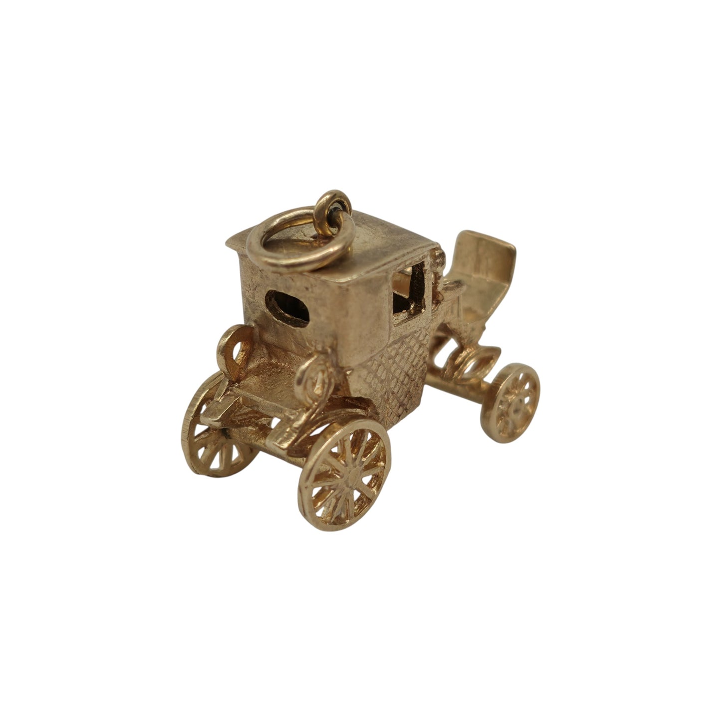 Heavy 9ct 375 Yellow Gold Carriage Charm 1965 L 2.1 cm 5.5 g.