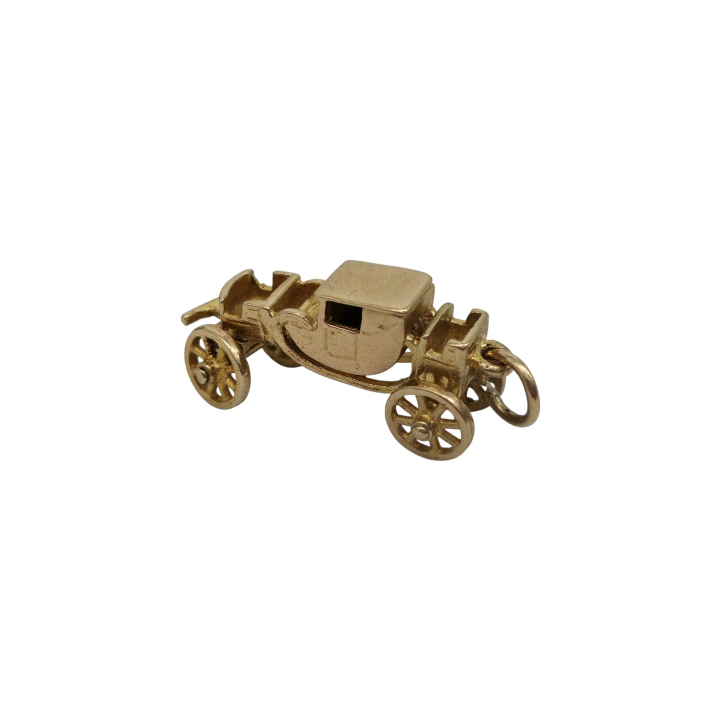 9ct 375 イエローゴールド 可動式馬車チャーム 1959年製 長さ2.2cm 4.0g