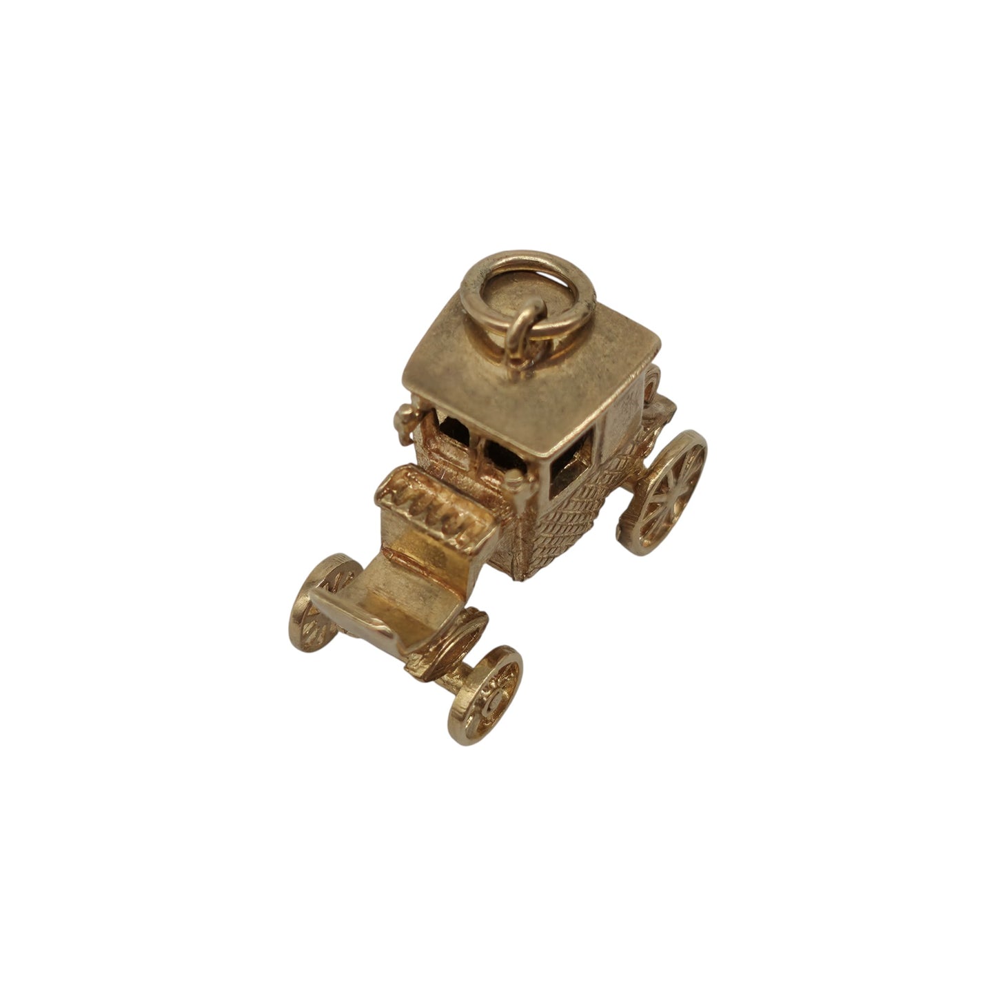 Heavy 9ct 375 Yellow Gold Carriage Charm 1965 L 2.1 cm 5.5 g.