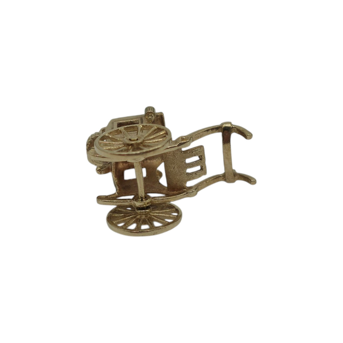 9ct 375 Yellow Gold Carriage Charm 1977 L 1.8 cm 2.2 g.
