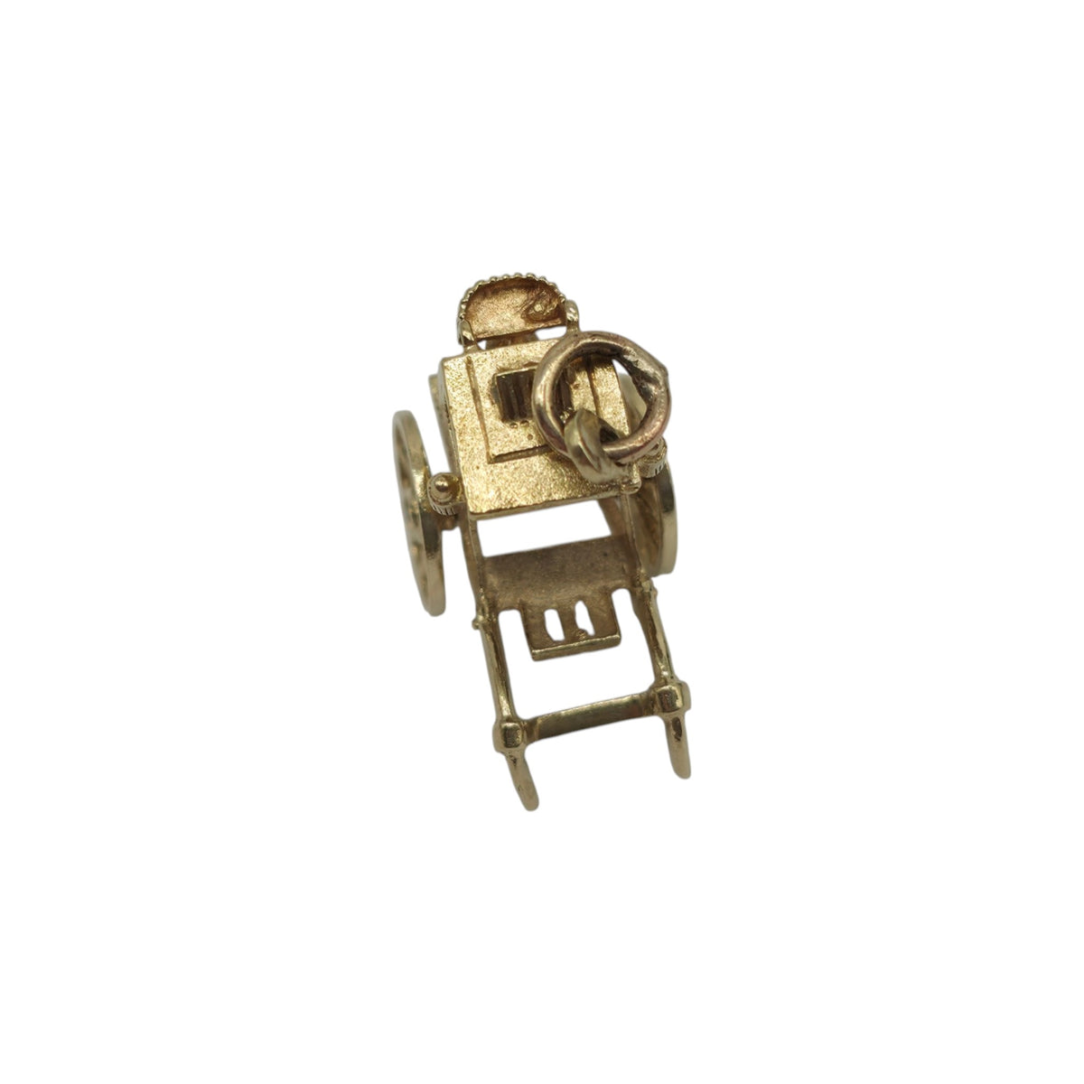 9ct 375 Yellow Gold Carriage Charm 1977 L 1.8 cm 2.2 g.