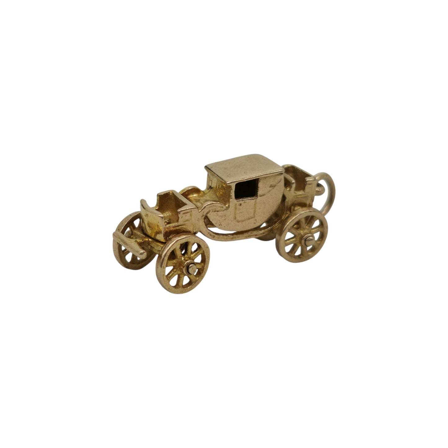 9ct 375 イエローゴールド 可動式馬車チャーム 1959年製 長さ2.2cm 4.0g