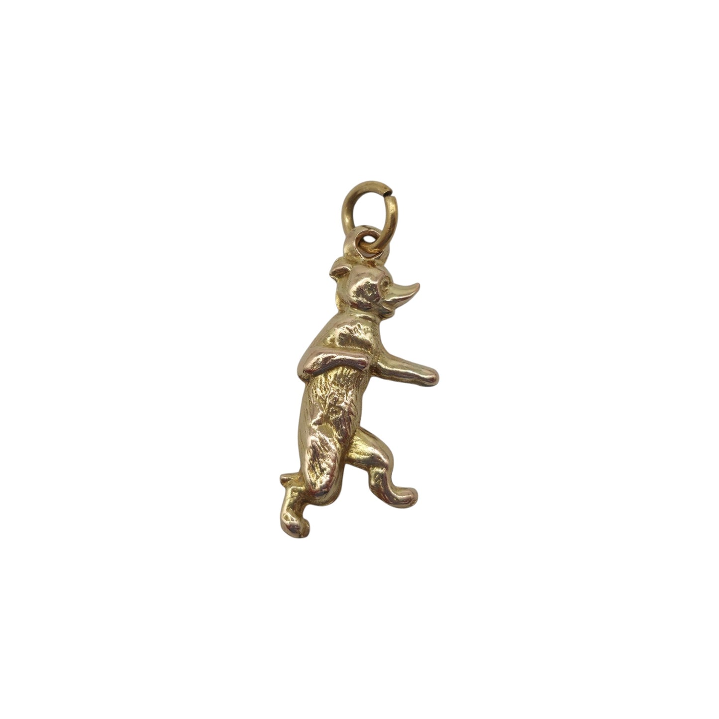 Antique 9ct Yellow Gold Cartoon Bear Charm c.1920's L 2.1 cm 0.6 g.