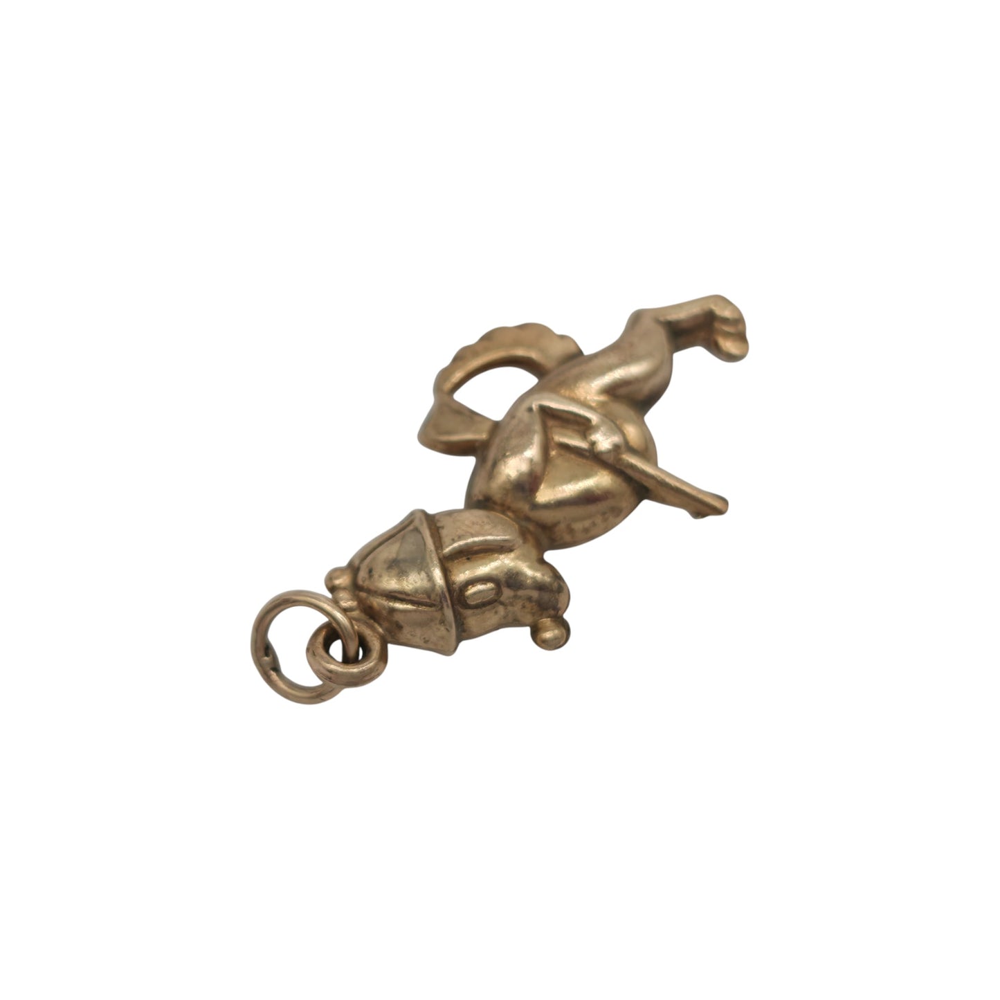 9ct 375 Yellow Gold Cartoon Dog Charm 1974 L 2.2 cm 0.8 g.