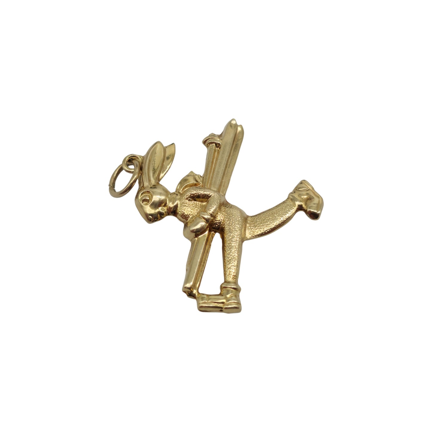 9ct 375 Yellow Gold Cartoon Bunny Charm c.1963 L 2.3 cm 1.5 g.