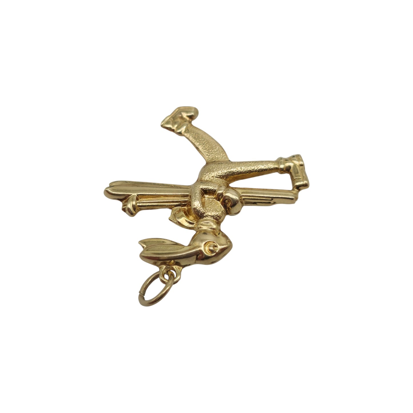 9ct 375 Yellow Gold Cartoon Bunny Charm c.1963 L 2.3 cm 1.5 g.
