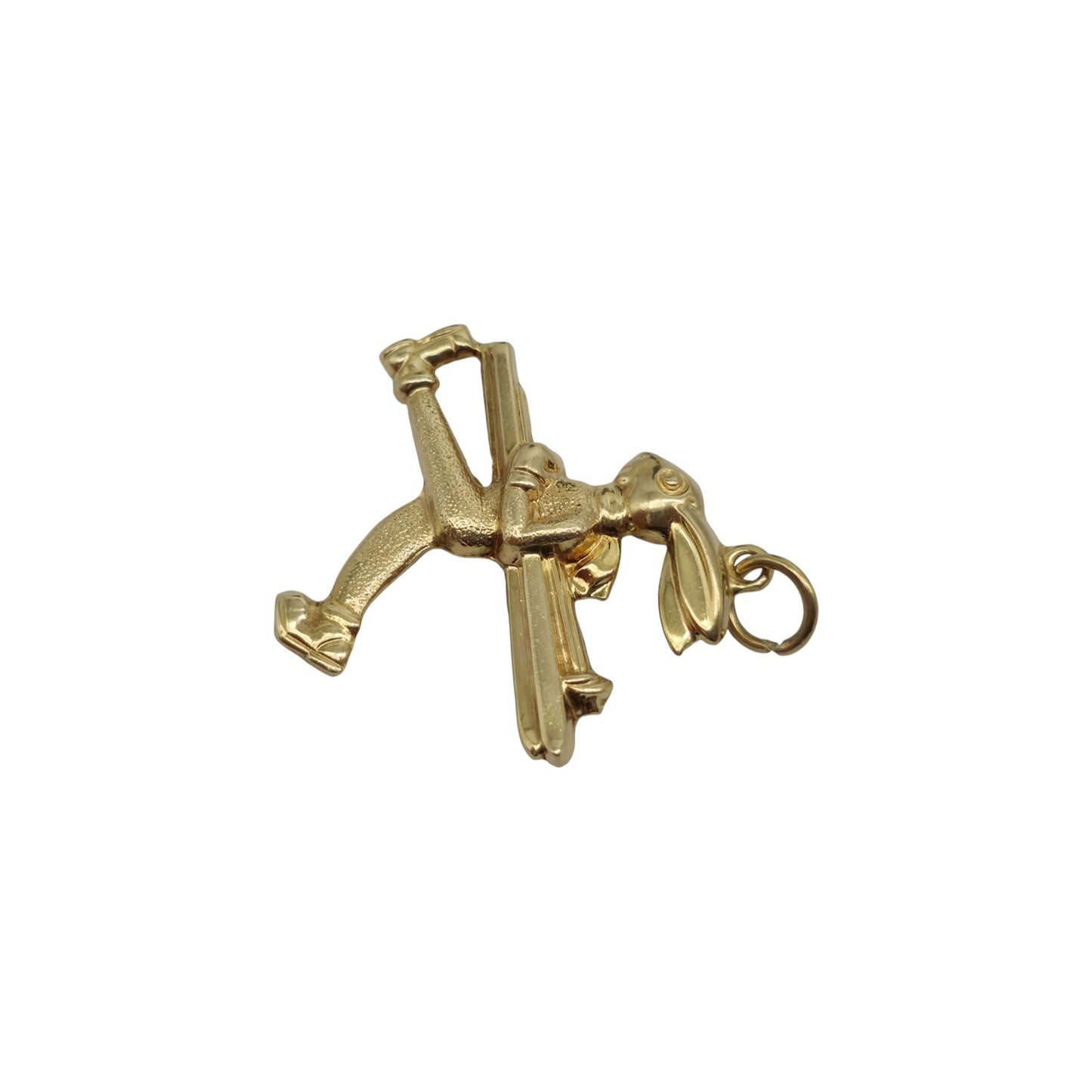 9ct 375 Yellow Gold Cartoon Bunny Charm c.1963 L 2.3 cm 1.5 g.