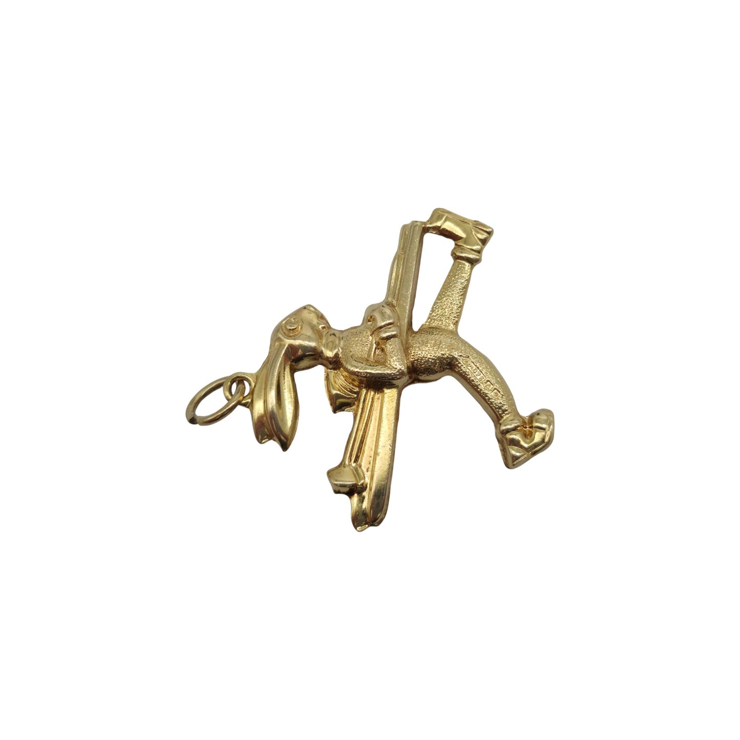 9ct 375 Yellow Gold Cartoon Bunny Charm c.1963 L 2.3 cm 1.5 g.