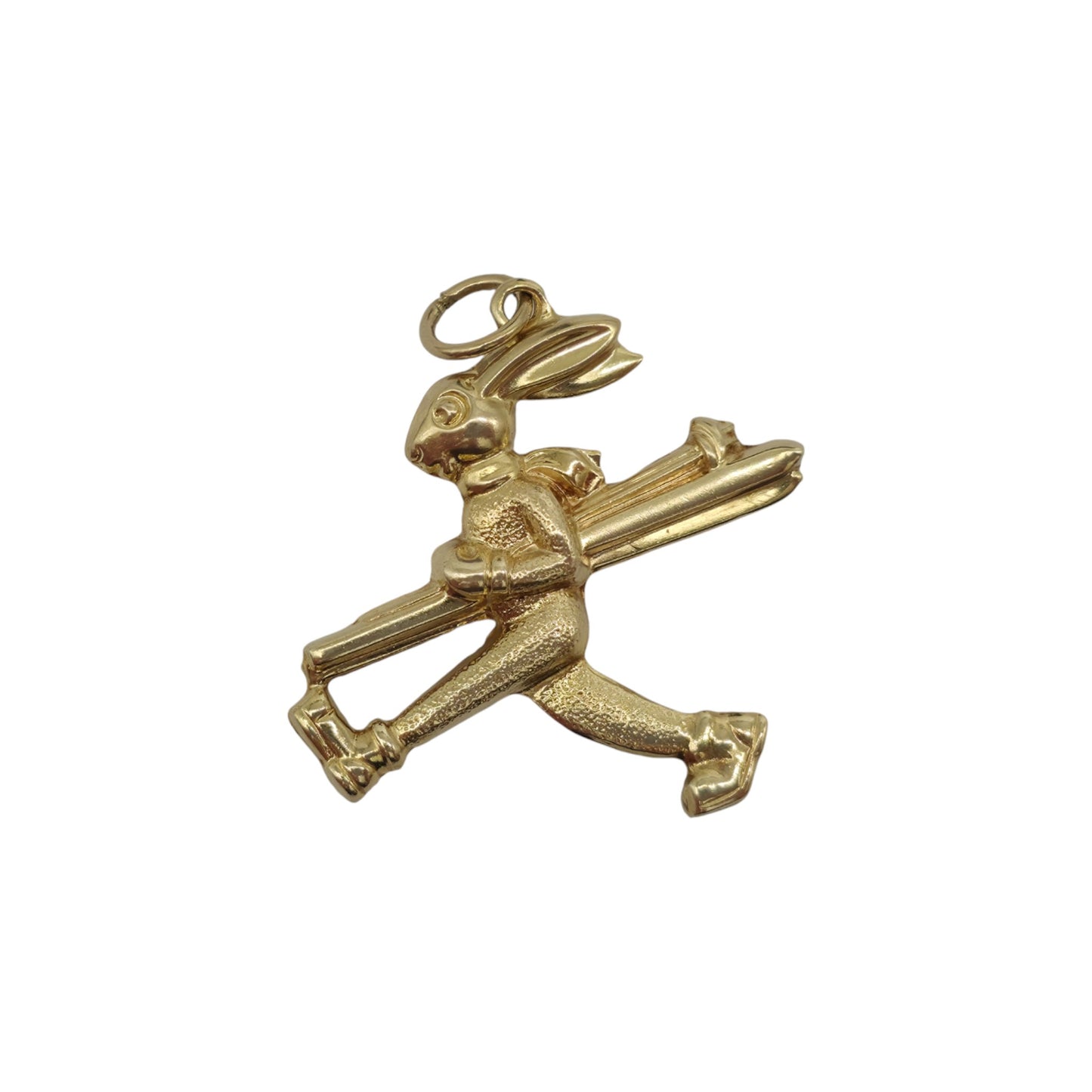9ct 375 Yellow Gold Cartoon Bunny Charm c.1963 L 2.3 cm 1.5 g.
