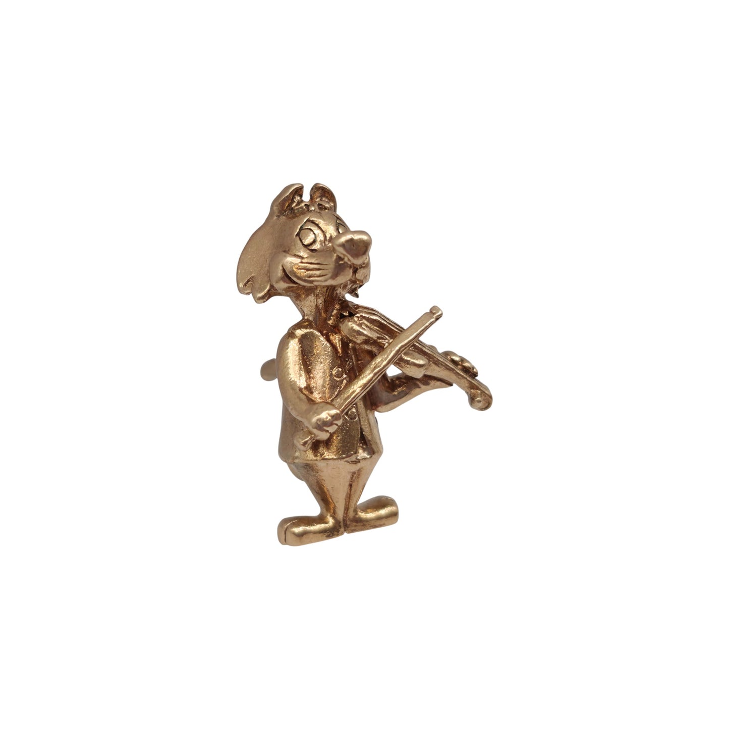 Heavy 9ct 375 Yellow Gold Cat & Fiddle Charm 1977 L 2.6 cm 7.6 g.