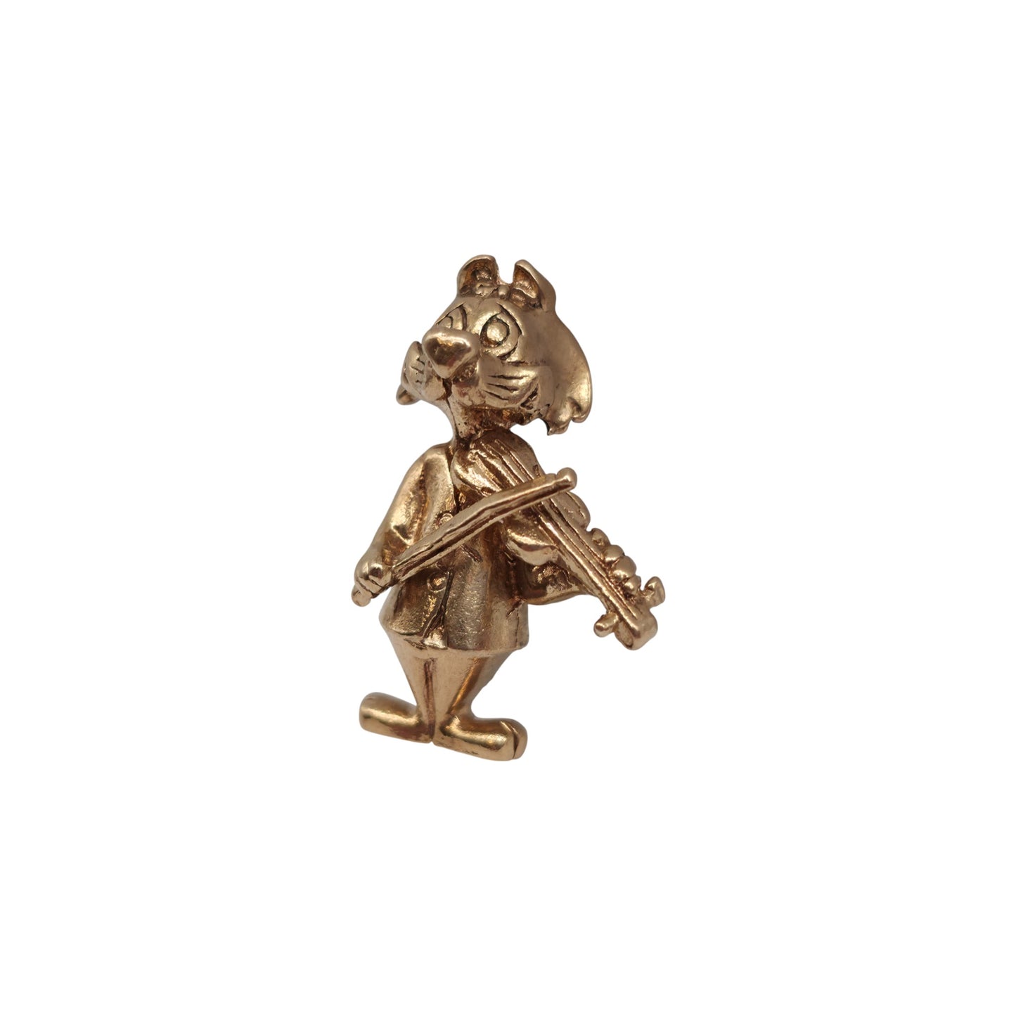 Heavy 9ct 375 Yellow Gold Cat & Fiddle Charm 1977 L 2.6 cm 7.6 g.