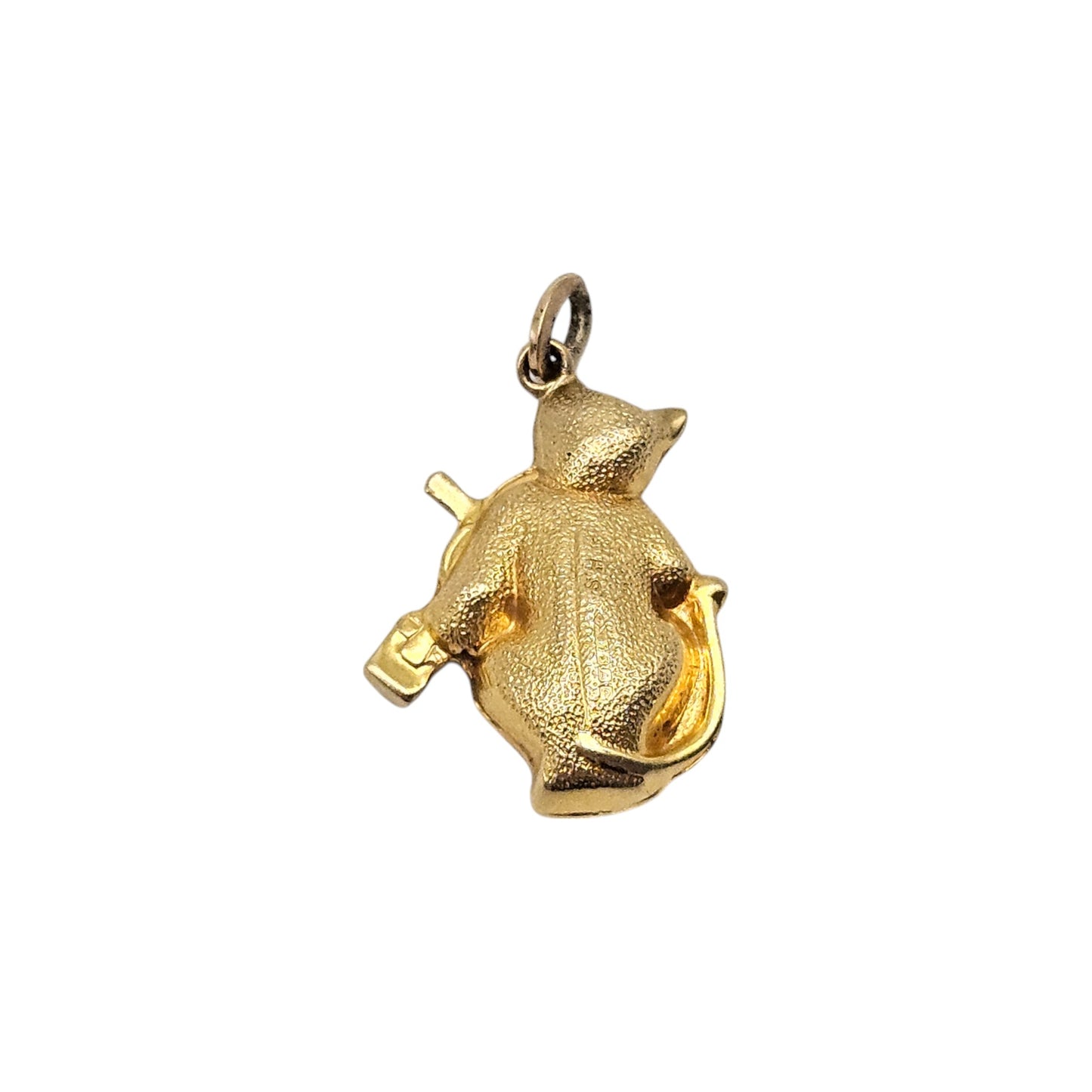 9ct 375 Yellow Gold Cat & Fiddle Charm c.1963 L 2.0 cm 1.4 g.