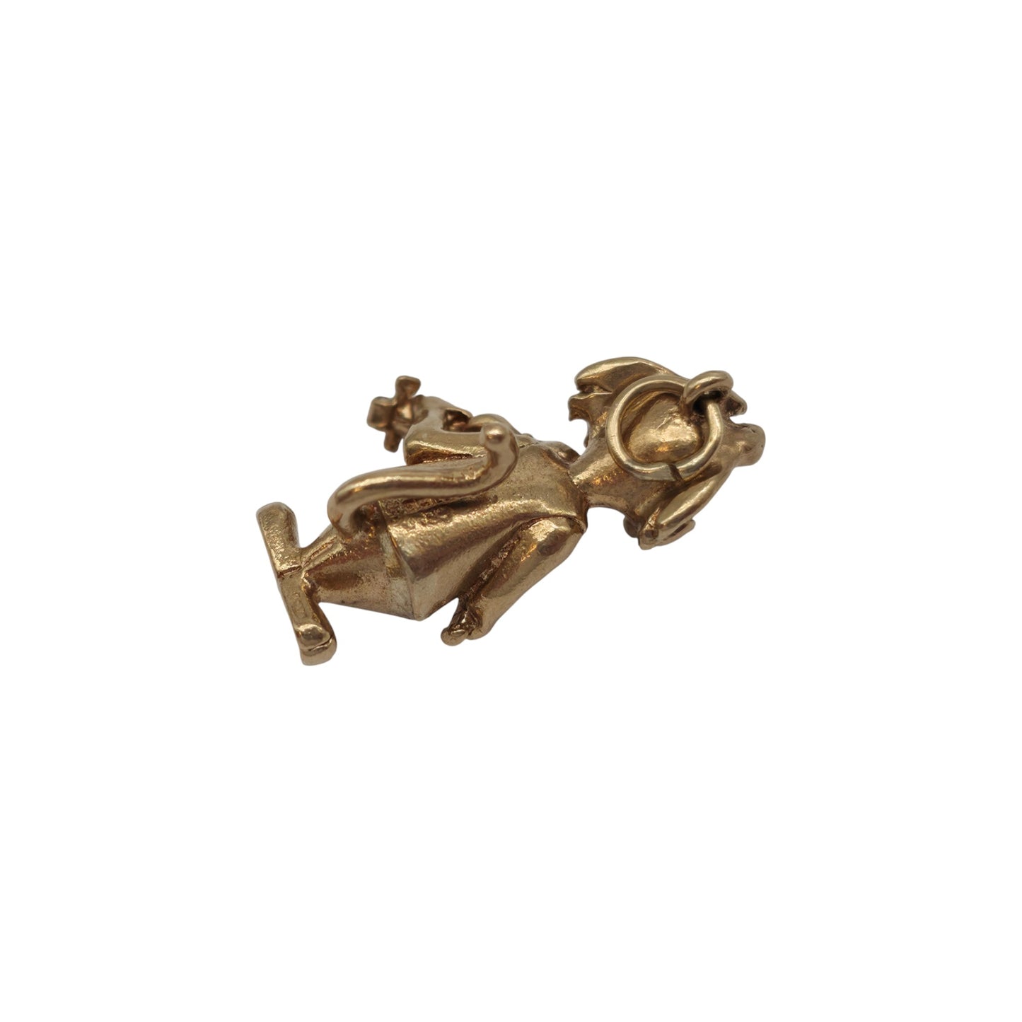 Heavy 9ct 375 Yellow Gold Cat & Fiddle Charm 1977 L 2.6 cm 7.6 g.
