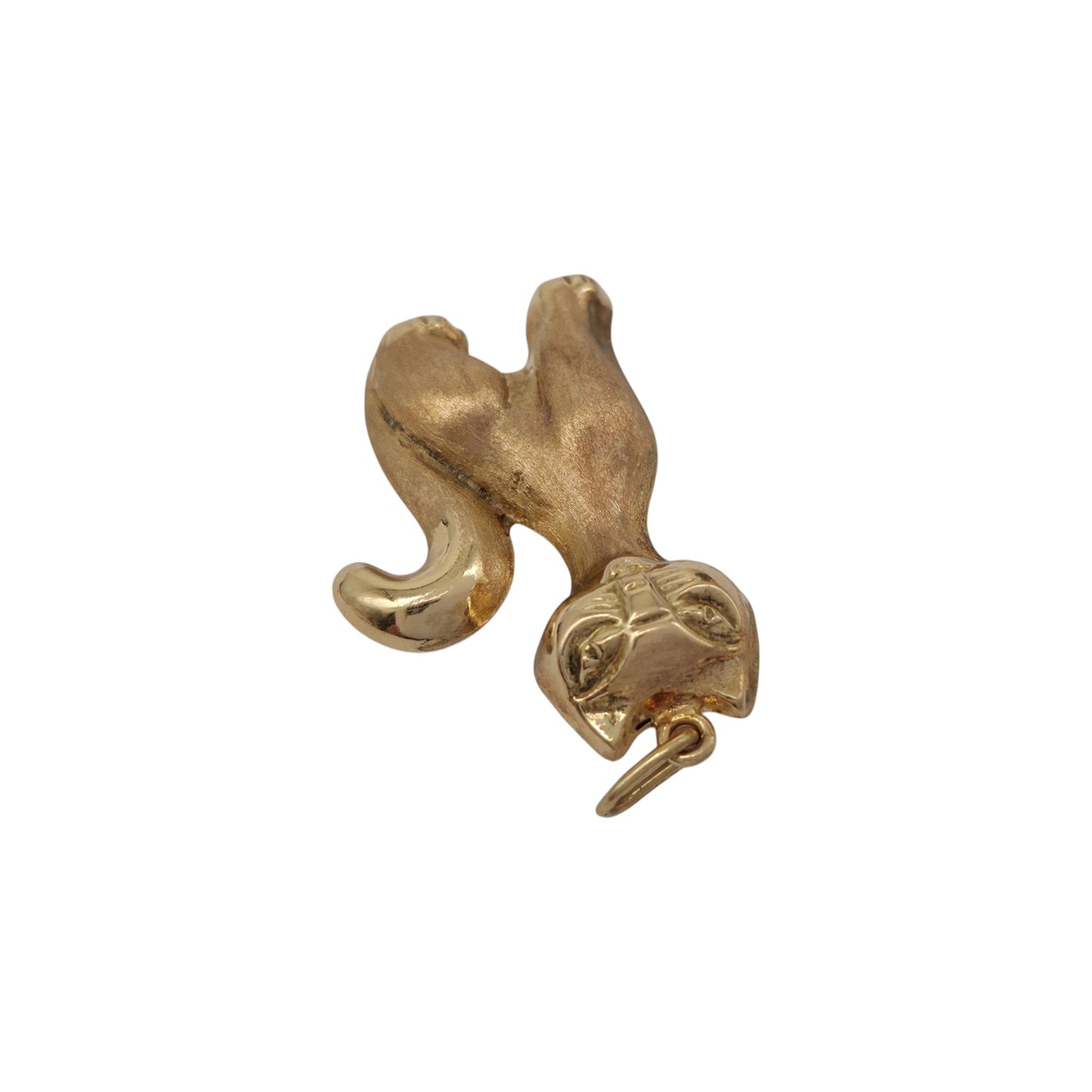 9金 375 イエローゴールド 猫チャーム L 2.2 cm 1.2 g