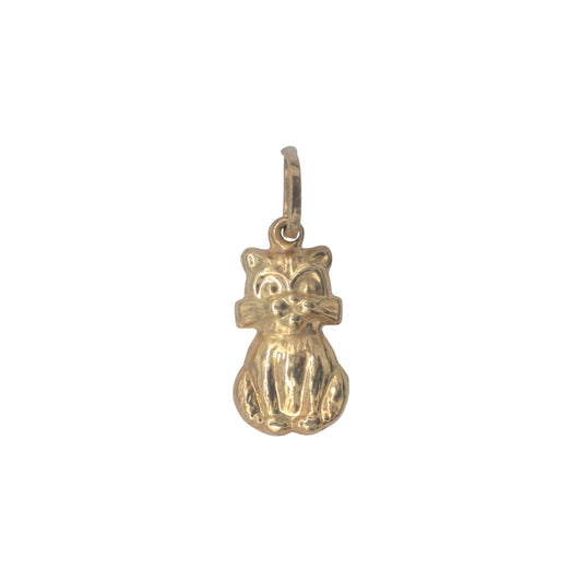 9ct 375 Yellow Gold Cat Charm L 1.3 cm 0.6 g.