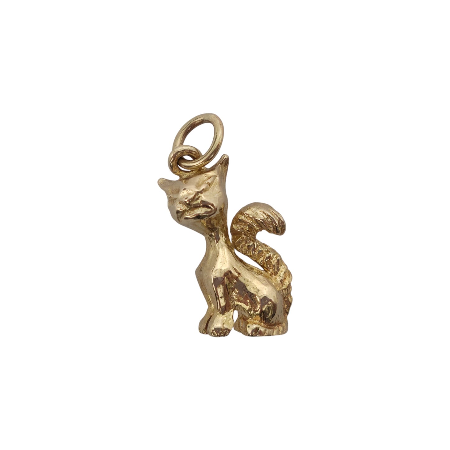 9金イエローゴールド 猫チャーム 1960年代頃 全長1.6cm 2.9g