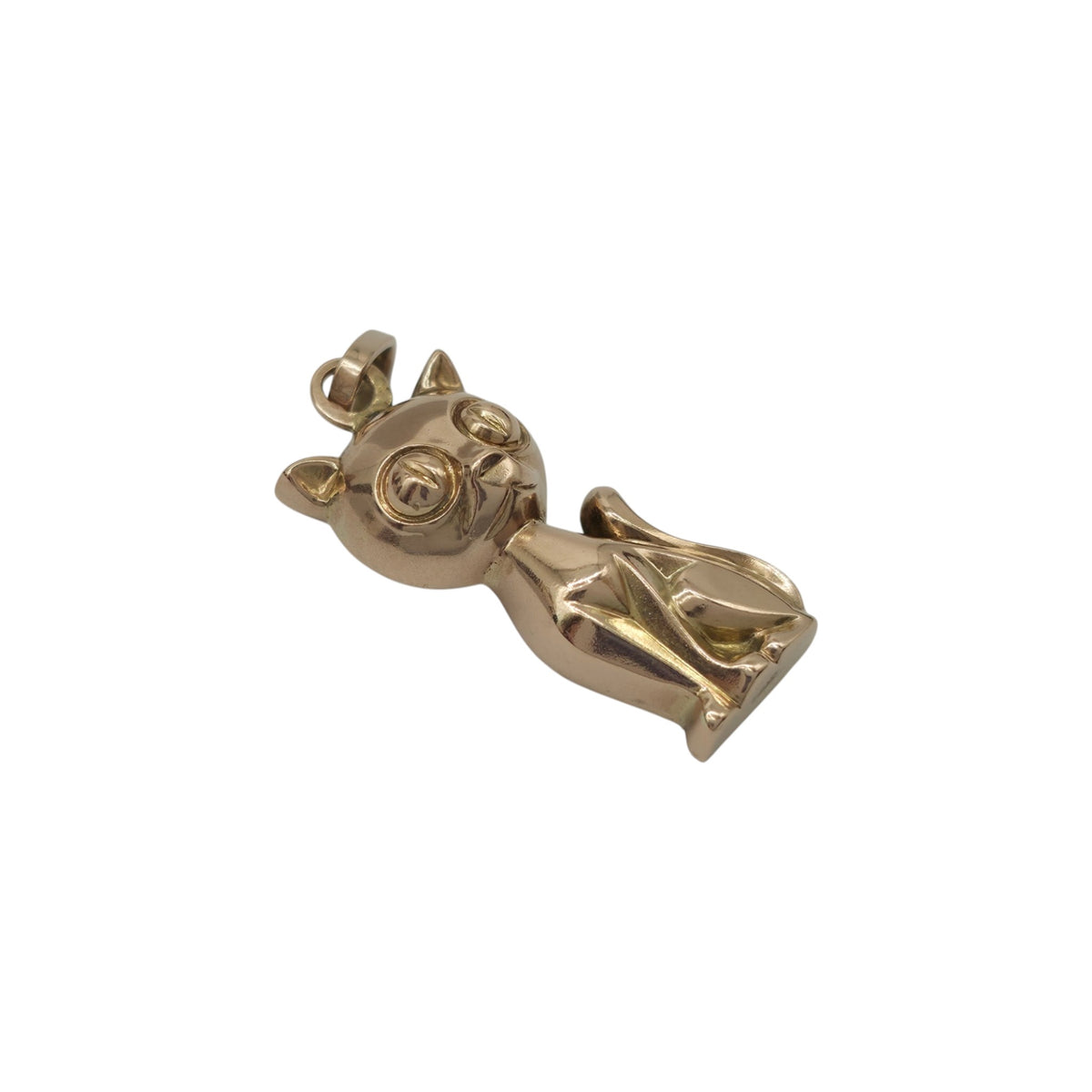 9ct 375 Yellow Gold Cat Charm c.1961 L 2.2 cm 2.2 g.
