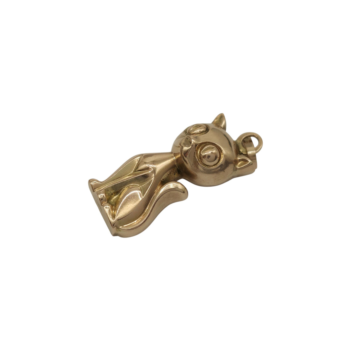 9ct 375 Yellow Gold Cat Charm c.1961 L 2.2 cm 2.2 g.