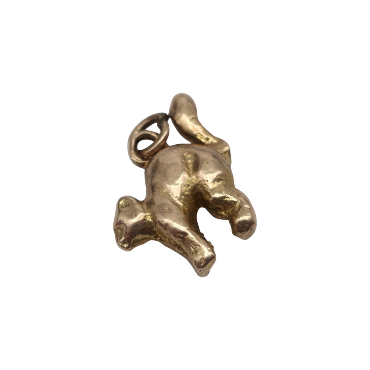 Cast 9ct Yellow Gold Cat Charm c.1960's L 1.3 cm 2.8 g.