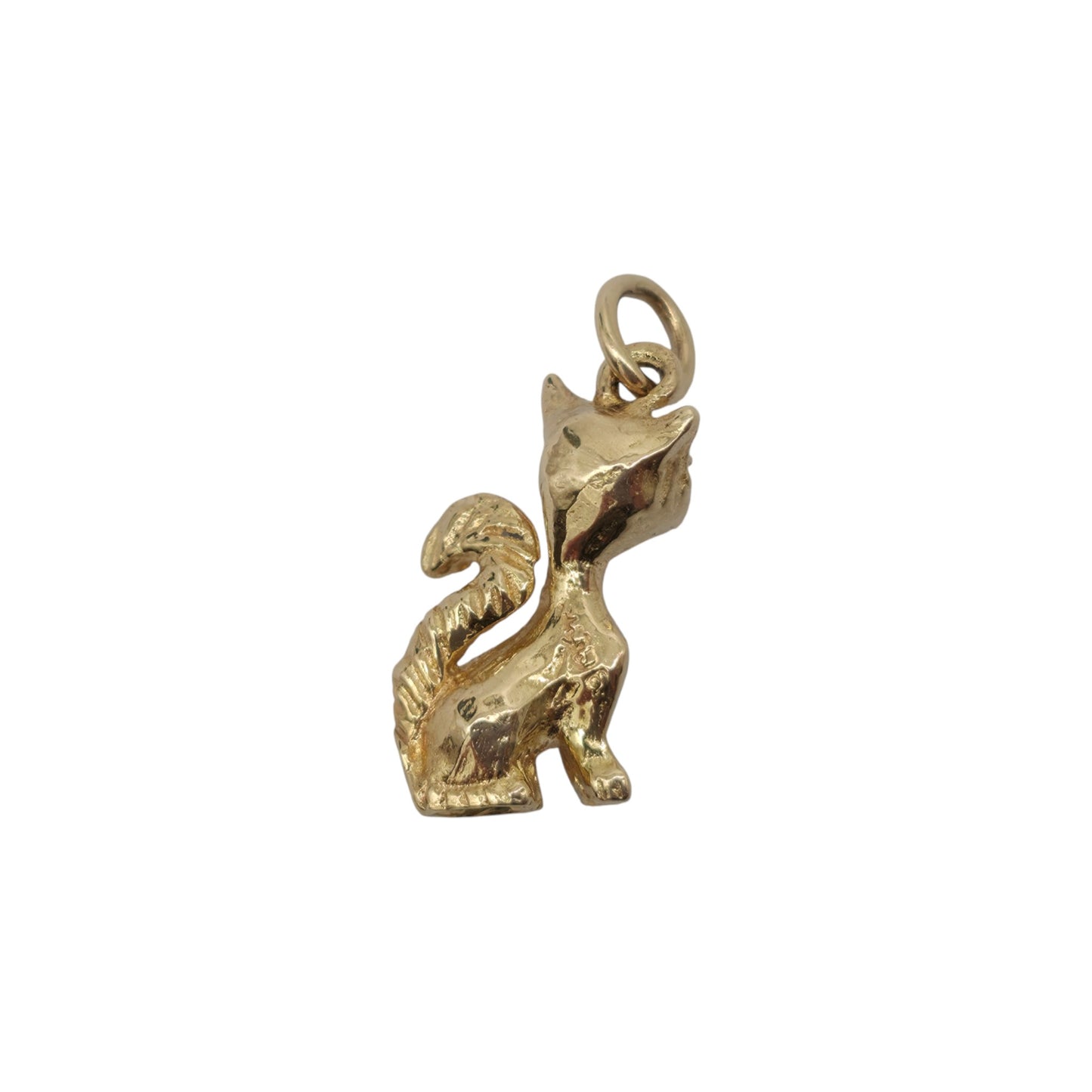 9金イエローゴールド 猫チャーム 1960年代頃 全長1.6cm 2.9g