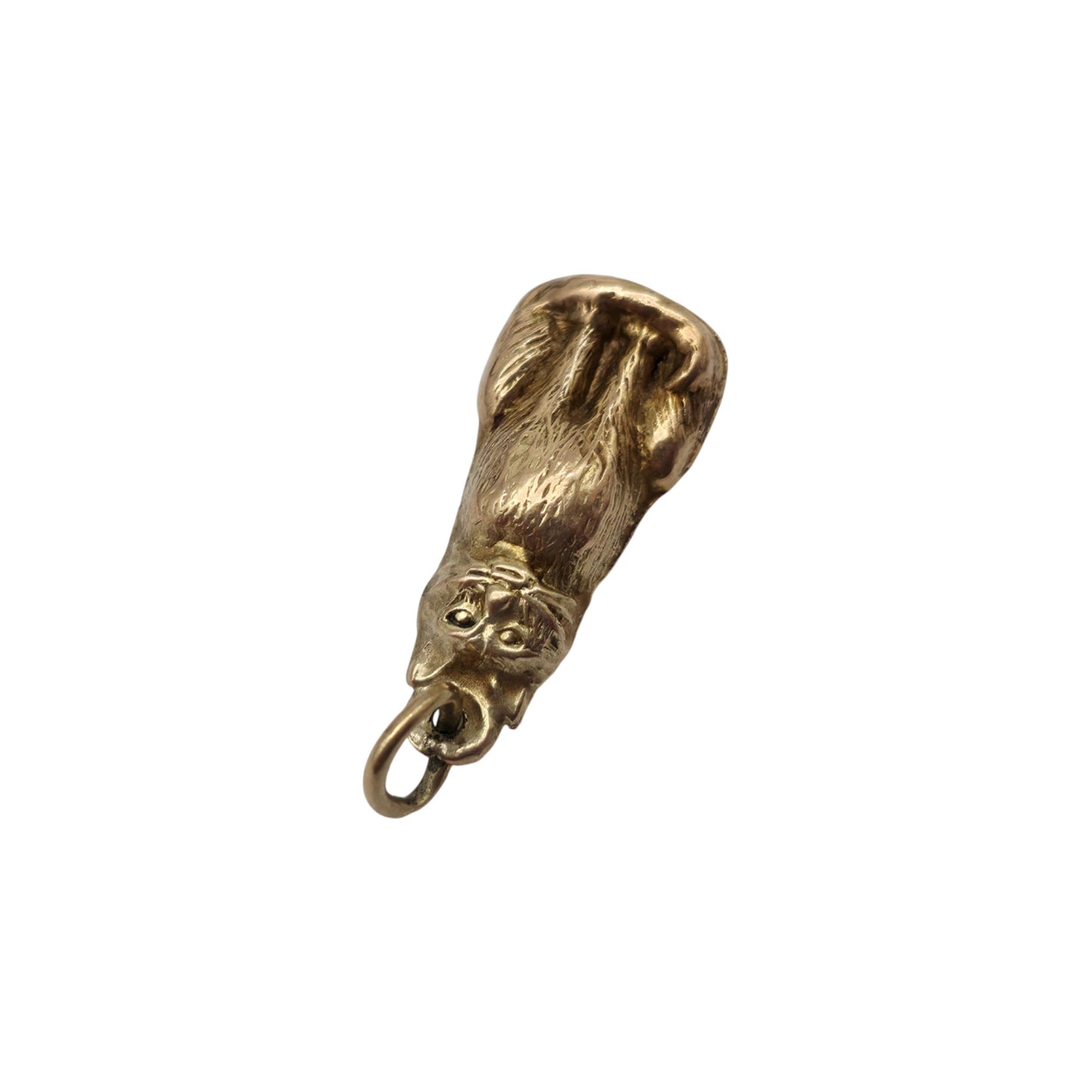 9ct Yellow Gold Seated Cat Charm c.1960's L 1.5 cm 0.6 g.