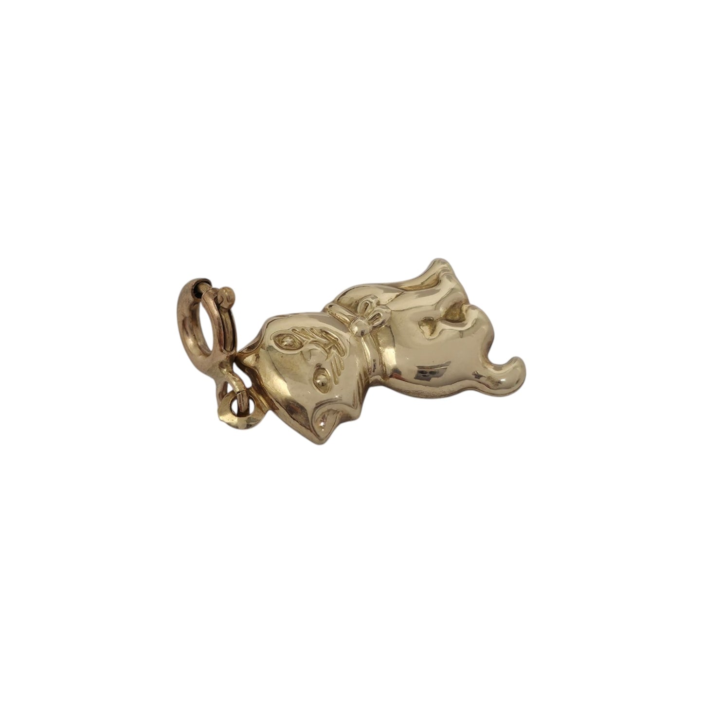 9ct Yellow Gold Cat Charm L 1.4 cm 0.7 g.