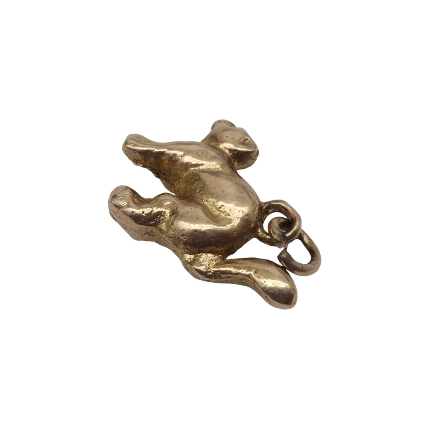 Cast 9ct Yellow Gold Cat Charm c.1960's L 1.3 cm 2.8 g.