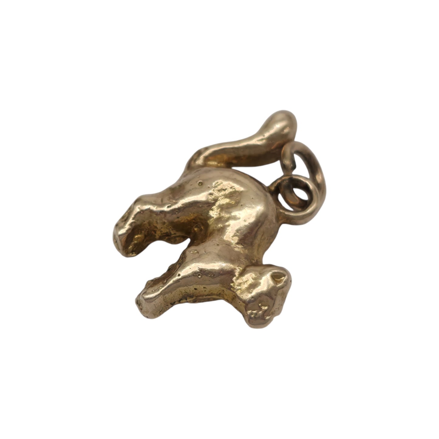 Cast 9ct Yellow Gold Cat Charm c.1960's L 1.3 cm 2.8 g.