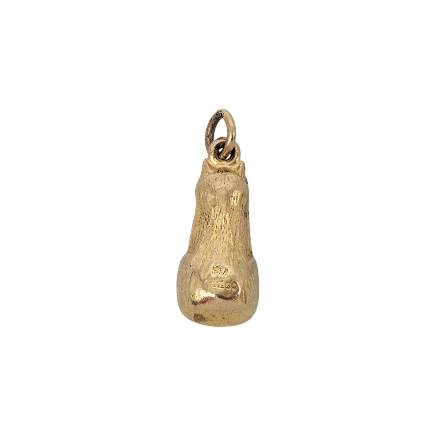 9ct 375 Yellow Gold Cat Charm 1963 L 1.5 cm 0.6 g.