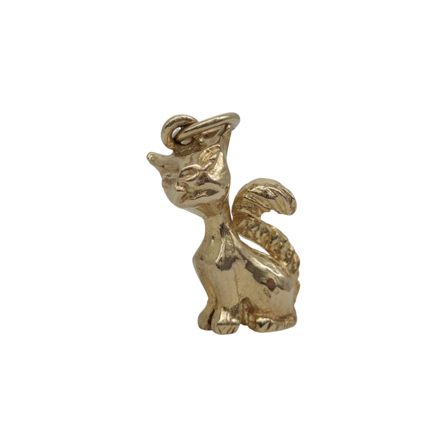 9金イエローゴールド 猫チャーム 1960年代頃 全長1.6cm 2.9g