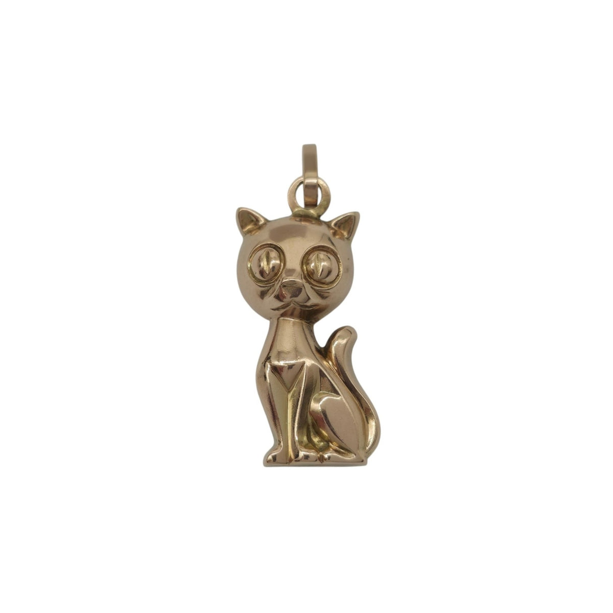 9ct 375 Yellow Gold Cat Charm c.1961 L 2.2 cm 2.2 g.