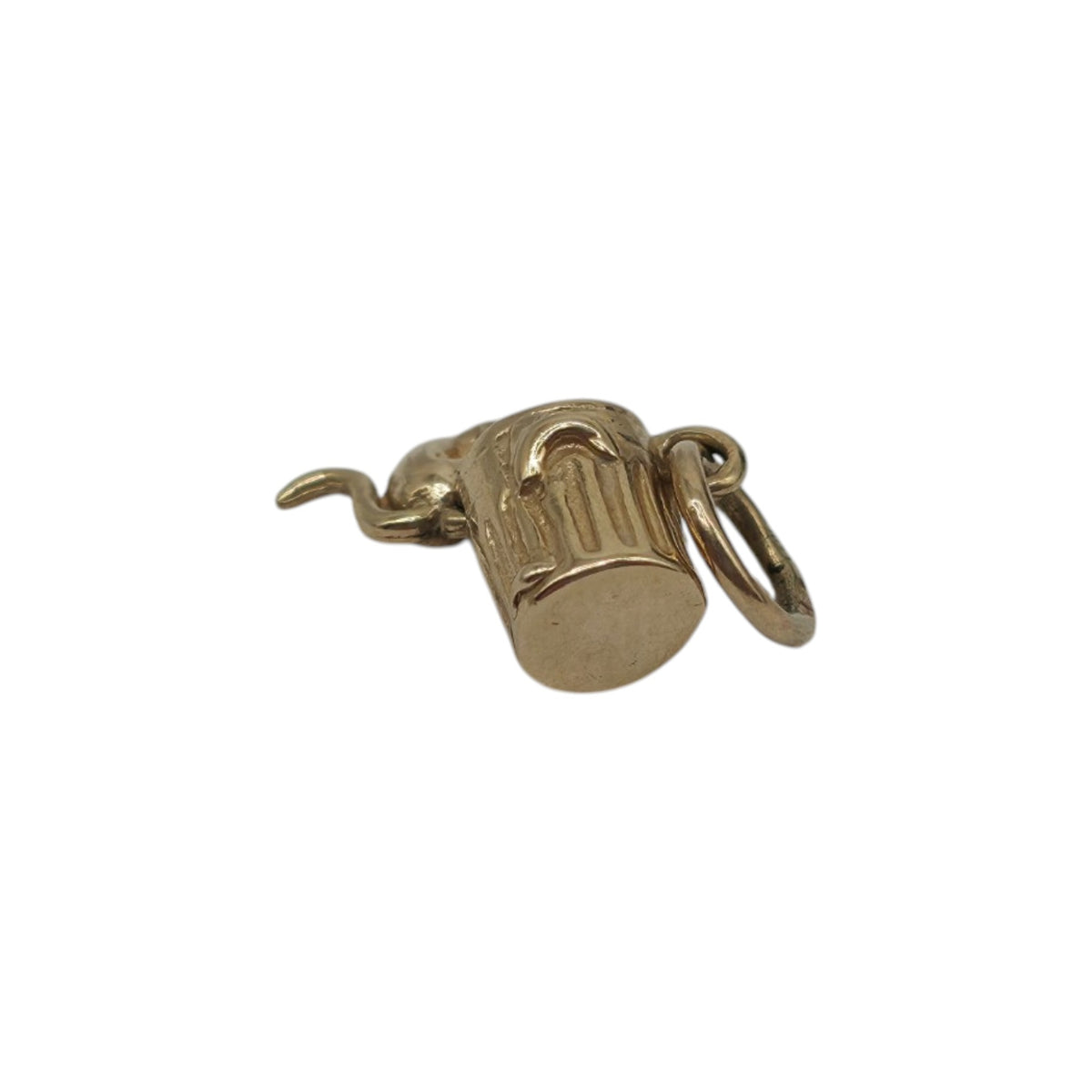 9ct 375 Yellow Gold Articulated Cat In The Bin Charm L 0.9 cm 1.2 g.