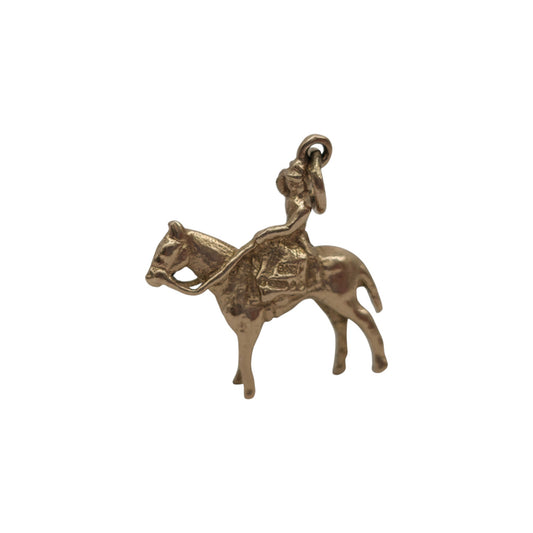 9ct 375 Yellow Gold Lady Godiva Charm 1968 L 1.8 cm 3.0 g.