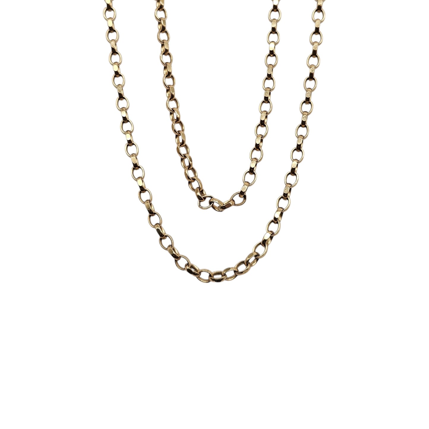 9ct 375 Yellow Gold Oval Links Chain L 45.9 cm 9.7 g.