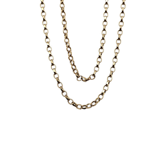 9ct 375 Yellow Gold Oval Links Chain L 45.9 cm 9.7 g.