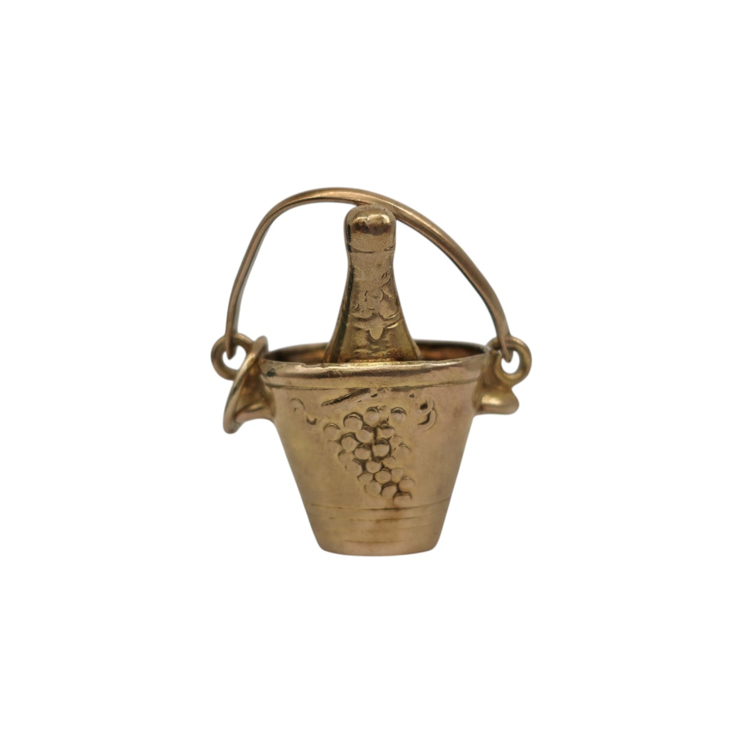 Georg Jensen 9ct 375 Yellow Gold Champagne Bucket Charm 1963 L 2.0 cm 2.2 g.