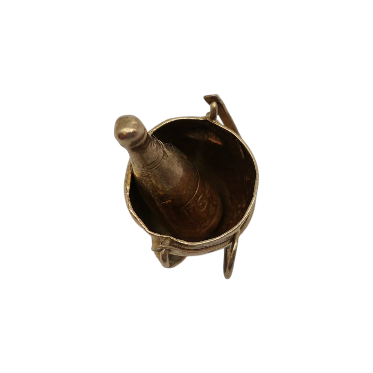 Georg Jensen 9ct 375 Yellow Gold Champagne Bucket Charm 1963 L 2.0 cm 2.2 g.